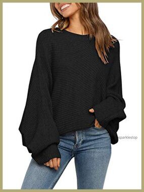 Oversized Sweater Fall Winter Slouchy Pullover Jumper Tops Women Crew Neck Long